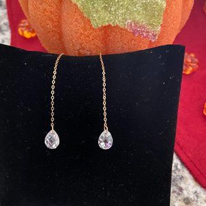 14Kt Yellow Gold Swarovski Crystal earrings